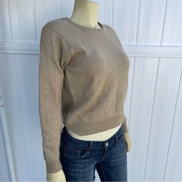 Jeanne Pierre Gold Vintage Sweater with Shoulder Pads Size S - Picture 5 of 7